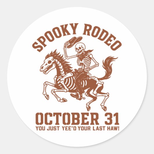 Spooky Rodeo Halloween 31. Oktober Runder Aufkleber (Vorderseite)