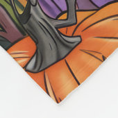 Spooky Rough Collie Dog Halloween Hexenkürbis Fleecedecke (Ecke)