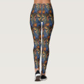 Spooky Russian Blue Cat Halloween Hexenkürbis Leggings (Rückseite)