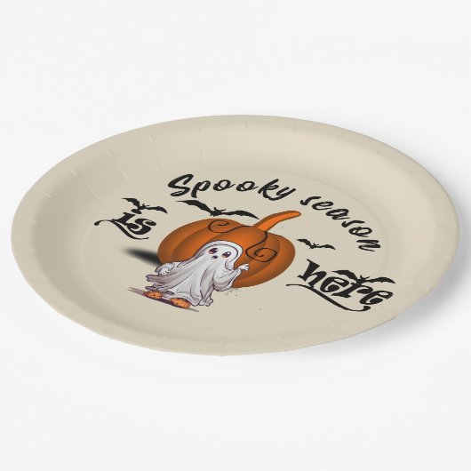 Spooky Saison ist hier lustig Pappteller (Schrägansicht)