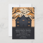 Spooky Salem Hexenhaus Halloween-Party Einladung (Vorderseite)