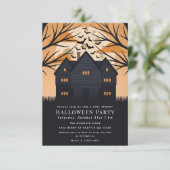 Spooky Salem Hexenhaus Halloween-Party Einladung (Stehend Vorderseite)
