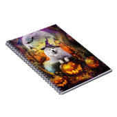 Spooky Samoyed Hund Halloween Hexe und Kürbiskröte Notizblock (Rechte Seite)