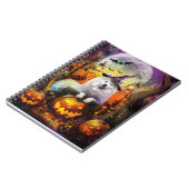 Spooky Samoyed Hund Halloween Hexe und Kürbiskröte Notizblock (Linke Seite)