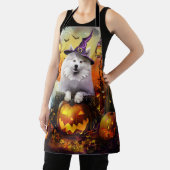 Spooky Samoyed Hund Halloween Hexe und Kürbiskröte Schürze (InSitu)