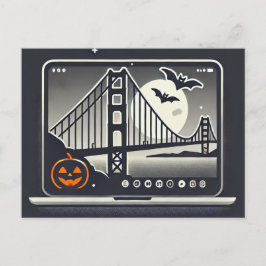 Spooky San Francisco Halloween Postcard Postkarte