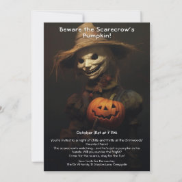 Spooky Scarecrow Halloween-Party Einladung