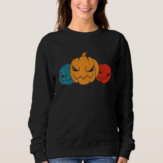 Spooky Scary Halloween Costume Creepy Pumpkin Hall Sweatshirt (Vorderseite)