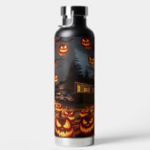 SPOOKY SCARY HALLOWEEN TREE WITH ORANGE PUMPKINS TRINKFLASCHE (Rechts)