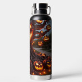 SPOOKY SCARY HALLOWEEN TREE WITH ORANGE PUMPKINS TRINKFLASCHE (Rückseite)