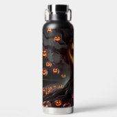SPOOKY SCARY HALLOWEEN TREE WITH ORANGE PUMPKINS TRINKFLASCHE (Vorderseite)