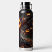 SPOOKY SCARY HALLOWEEN TREE WITH ORANGE PUMPKINS TRINKFLASCHE (Rückseite)