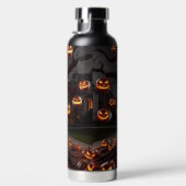 SPOOKY SCARY HALLOWEEN TREE WITH ORANGE PUMPKINS TRINKFLASCHE (Rechts)