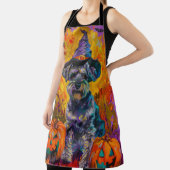 Spooky Schnauzer Hund Halloween Hexe und Pumpkin Schürze (InSitu)