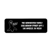 Spooky Schwarz-weiß Ghost Spaß Halloween-Adresse (Vorne)