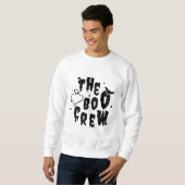 Spooky Schwarz-weiß "The Boo Crew" Grafik Sweatshirt (Vorne ganz)