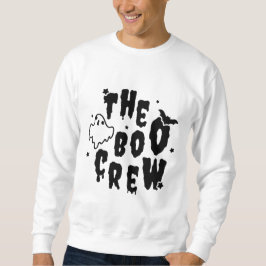 Spooky Schwarz-weiß "The Boo Crew" Grafik Sweatshirt