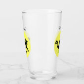 Spooky Schwarze Katze Arkiert Rücken Vollgelber Mo Glas (Links)