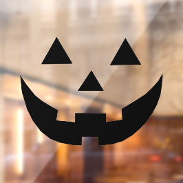 Spooky schwarze Kürbislaterne lustiges Halloween Fensteraufkleber