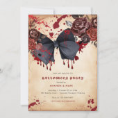 Spooky Schwarzer Bug Halloween Kostümeinladung Einladung (Vorderseite)