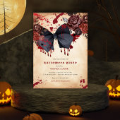 Spooky Schwarzer Bug Halloween Kostümeinladung Einladung