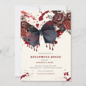 Spooky Schwarzer Bug Halloween Kostümeinladung Einladung (Vorderseite)