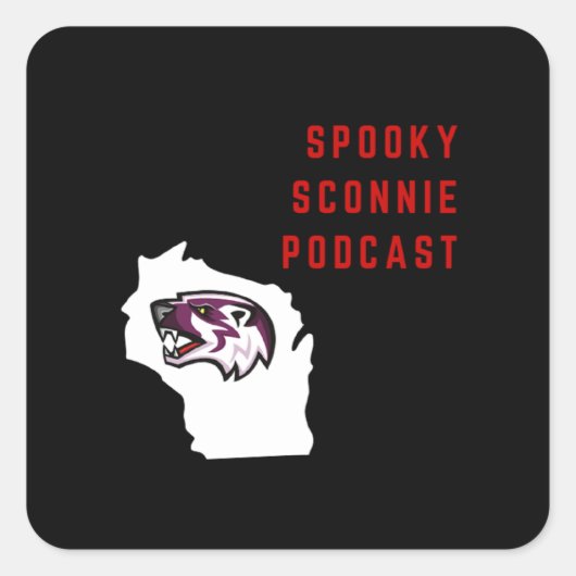 Spooky Sconnie Podcast eckige Aufkleber (Vorderseite)
