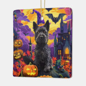 Spooky Scottish Terrier Halloween Hexch Pumpkin Keramikornament (Links)