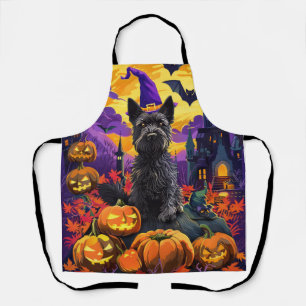 Spooky Scottish Terrier Halloween Hexch Pumpkin Schürze