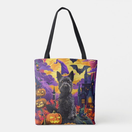 Spooky Scottish Terrier Halloween Hexch Pumpkin Tasche (Rückseite)