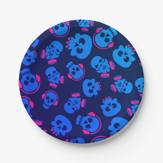 Spooky Seamless Pattern E (Style: 1) Pappteller (Vorderseite)