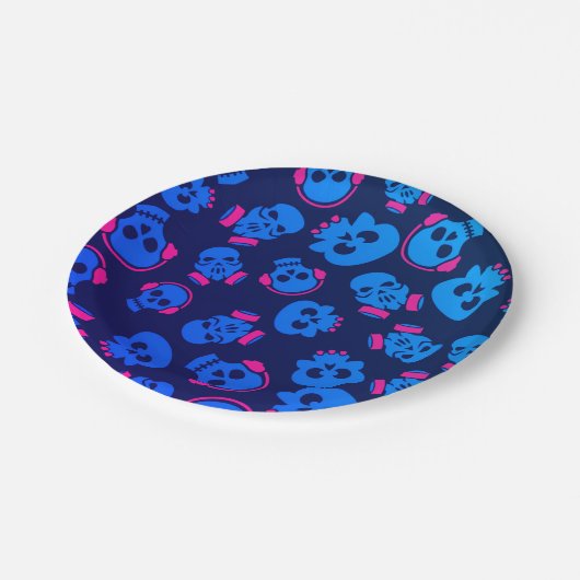 Spooky Seamless Pattern E (Style: 1) Pappteller (Schrägansicht)