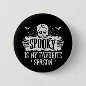 Spooky Season Beängstigend Skeleton Fledermäuse Ha Button (Vorderseite)
