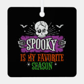 Spooky Season Beängstigend Skeleton Fledermäuse Ha Ornament Aus Metall (Rückseite)