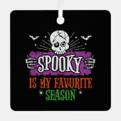 Spooky Season Beängstigend Skeleton Fledermäuse Ha Ornament Aus Metall (Vorderseite)