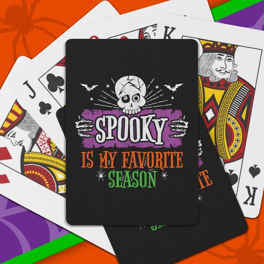 Spooky Season Beängstigend Skeleton Fledermäuse Ha Spielkarten