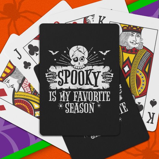 Spooky Season Beängstigend Skeleton Fledermäuse Ha Spielkarten