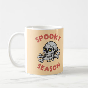 Spooky Season Beängstigend Skull Halloween Kaffeetasse