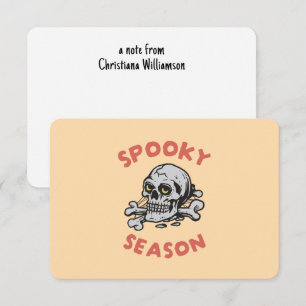 Spooky Season Beängstigend Skull Halloween Mitteilungskarte