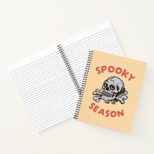 Spooky Season Beängstigend Skull Halloween Notizblock