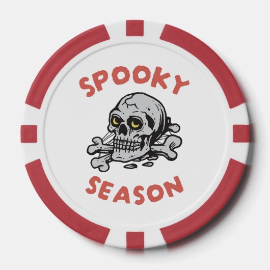 Spooky Season Beängstigend Skull Halloween Pokerchips (Vorderseite)