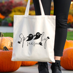 Spooky Season Black Flying Ghosts Niedliches Hallo Tragetasche
