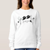 Spooky Season Black Flying Ghosts Script Halloween Sweatshirt (Vorderseite)