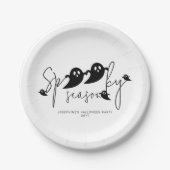 Spooky Season Black Ghosts Custom Halloween Pappteller (Vorderseite)