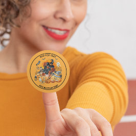 Spooky Season Boxer Dog Halloween Pumpkin Custom Runder Aufkleber