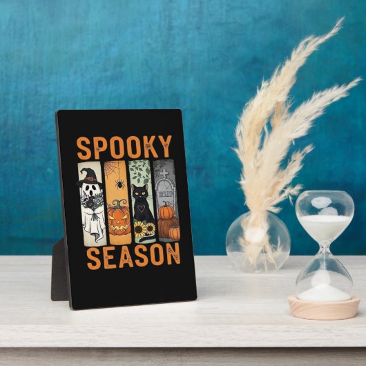 Spooky Season � Cute Ghost, Black Cat, Pumpkin & H Fotoplatte (Seite)