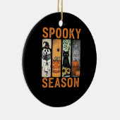 Spooky Season � Cute Ghost, Black Cat, Pumpkin & H Keramik Ornament (Rechts)