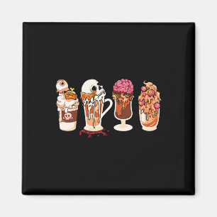 Spooky Season Fall Kaffee Horror Film und Kaffee Magnet