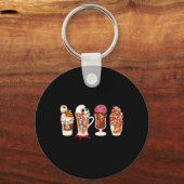 Spooky Season Fall Kaffee Horror Film und Kaffee Schlüsselanhänger (Vorderseite)