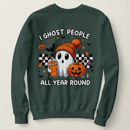 Spooky Season Fall Outfit - Niedliches Ghost Hallo Sweatshirt (Design Rückseite)